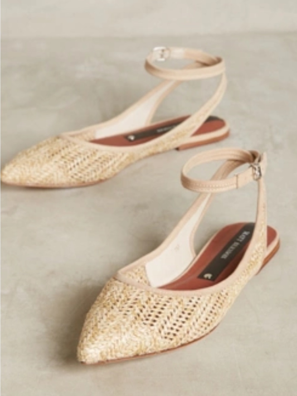 Matt Bernson Zola D’Orsay ankle strap flats Honey Raffia. 7. Great shape w/box